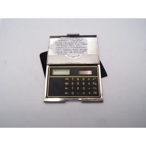 Vintage Business Card Holder Calculator Novelty Solar Technology‎ Antique